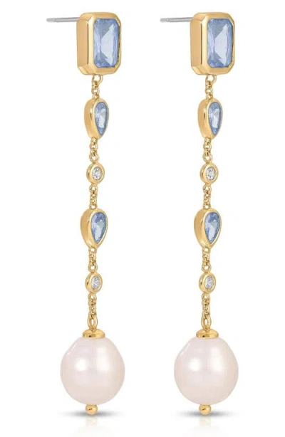 Ettika Gleaming Cubic Zirconia Linear Earrings