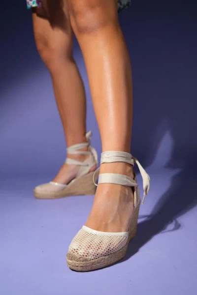 Forever & Always Shoes Lions Mesh Leather Wedge Espadrilles Sandal