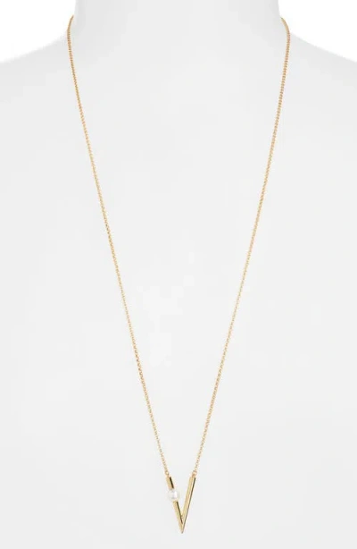 Mikimoto Akoya Pearl Triangular Pendant Necklace
