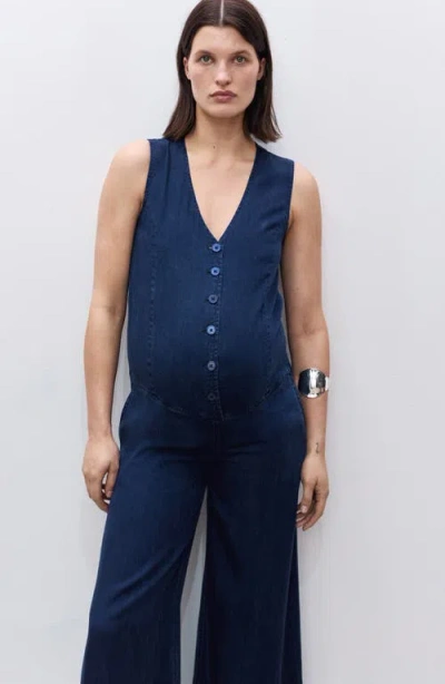 Mango Chambray Maternity Jumpsuit