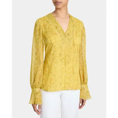 Santorelli Rue Long Sleeve Blouse With Ruffled Cuffs