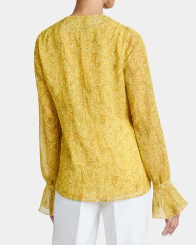 Santorelli Rue Long Sleeve Blouse With Ruffled Cuffs
