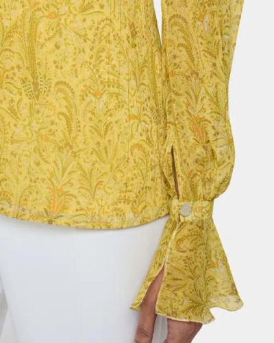 Santorelli Rue Long Sleeve Blouse With Ruffled Cuffs
