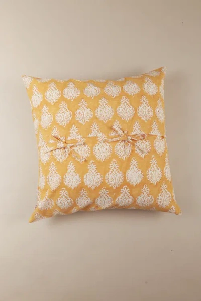 Ninéh Golden Sunrise Hand Block Print Pillow