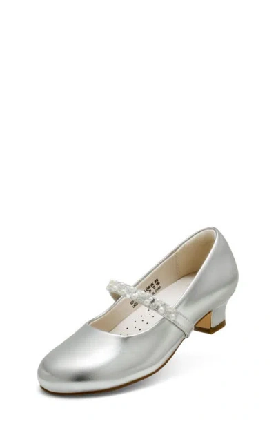Dream Pairs Kids' Embellished Mary Jane Flat In Silver