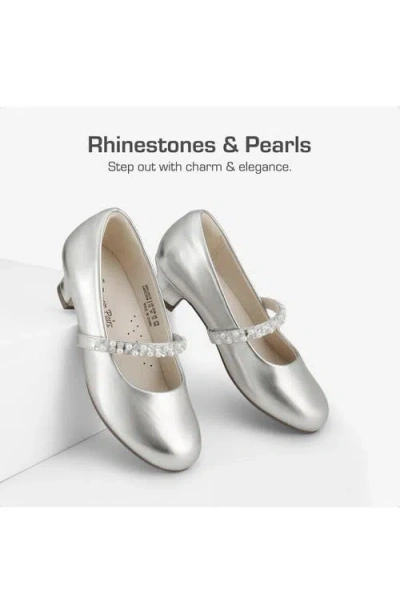 Dream Pairs Kids' Embellished Mary Jane Flat In Silver