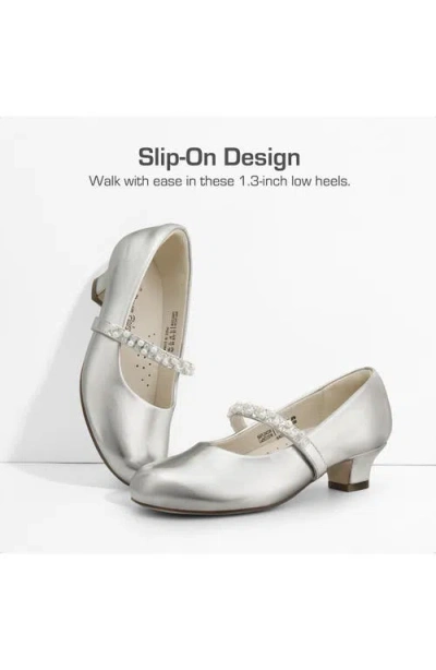 Dream Pairs Kids' Embellished Mary Jane Flat In Silver