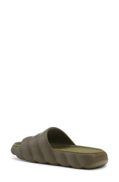 Moncler Military Green Rubber Lilo Slippers