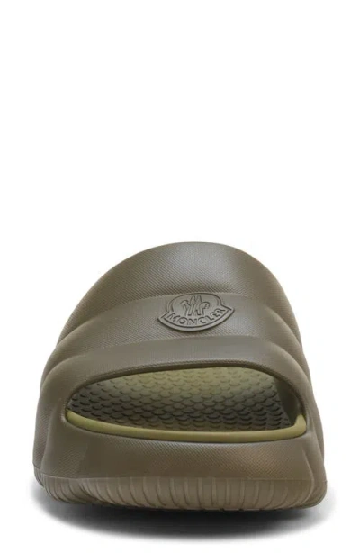 Moncler Military Green Rubber Lilo Slippers