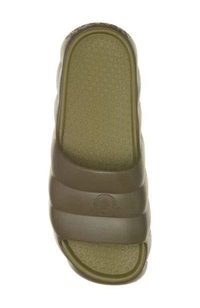 Moncler Military Green Rubber Lilo Slippers