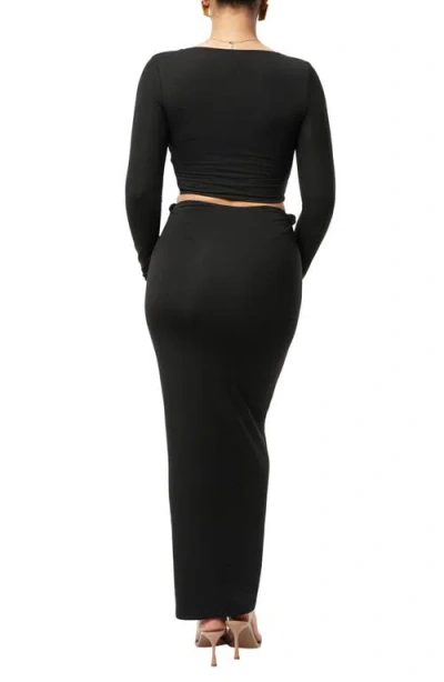 Jluxlabel Geneva Long Sleeve Crop Top & Skirt