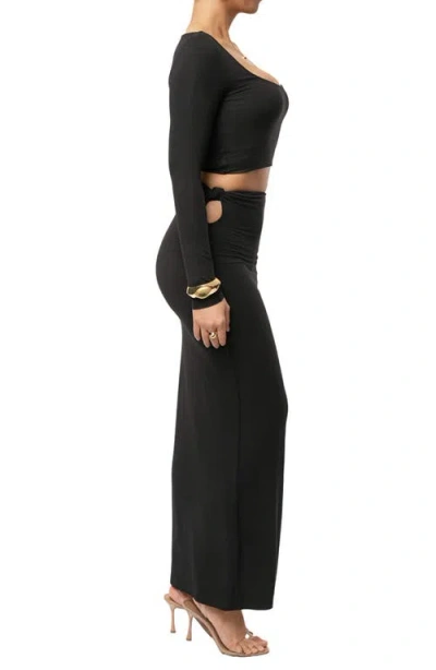 Jluxlabel Geneva Long Sleeve Crop Top & Skirt