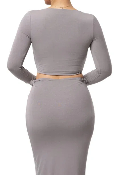 Jluxlabel Geneva Long Sleeve Crop Top & Skirt