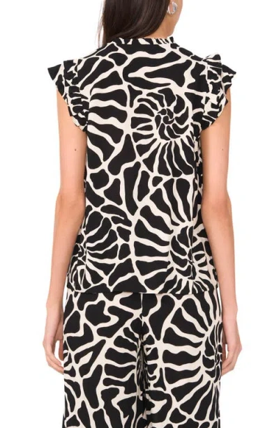 Vince Camuto Printed Flutter Sleeve Top In Animal Print
