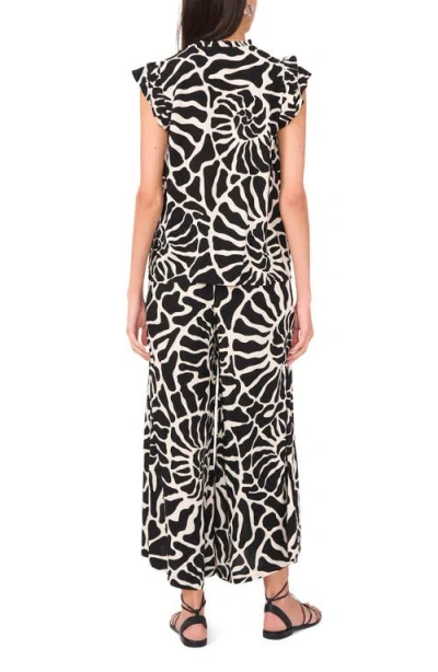 Vince Camuto Printed Flutter Sleeve Top In Animal Print