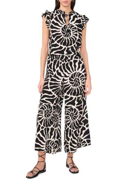Vince Camuto Printed Flutter Sleeve Top In Animal Print