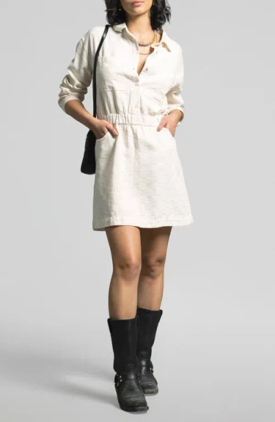 Weekend Los Angeles Adoria Texture Long Sleeve Mini Shirtdress