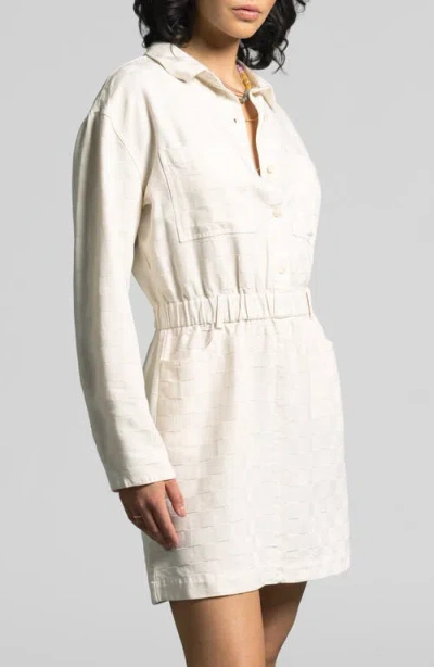 Weekend Los Angeles Adoria Texture Long Sleeve Mini Shirtdress