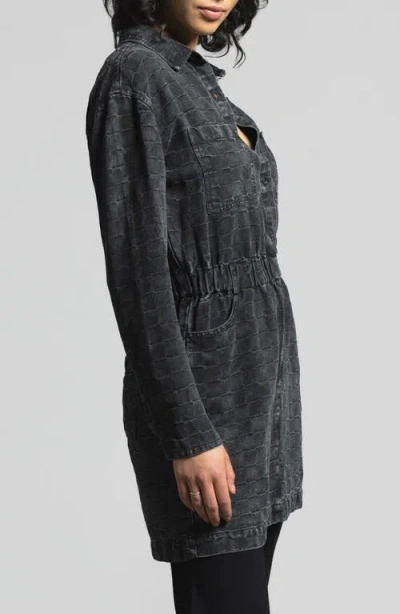 Weekend Los Angeles Adoria Texture Long Sleeve Mini Shirtdress