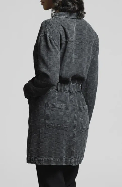 Weekend Los Angeles Adoria Texture Long Sleeve Mini Shirtdress