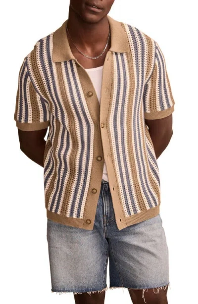 Lucky Brand Stripe Button Through Sweater