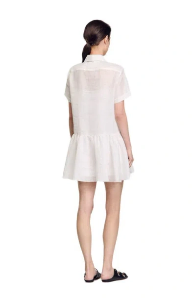 Sandro Short Dress With Lace Details