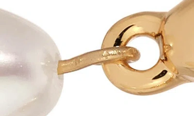 Ettika Cultured Freshwater Pearl Liquid Luxe Drop Earrings