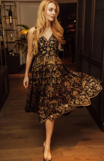 Raas Sablora Jacquard Midi Dres