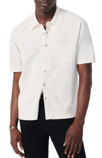 Rag & Bone Dalton Short Sleeve Knit Cotton Blend Button-up Shirt