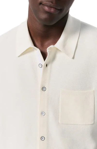 Rag & Bone Dalton Short Sleeve Knit Cotton Blend Button-up Shirt