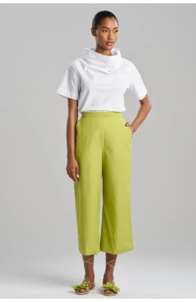 Natori Techno Poplin Cropped Pants With Embroidery