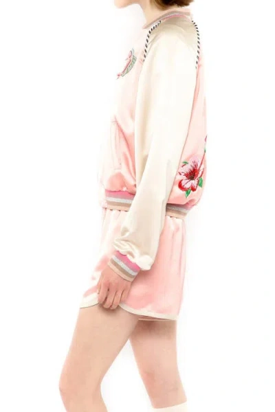 Anna Sui Satin Embroidered Souvenir Jacket