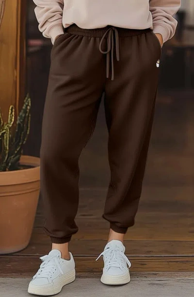 Dalix Womens Cappuccino Midweight Fleece Relaxed Sweatpant