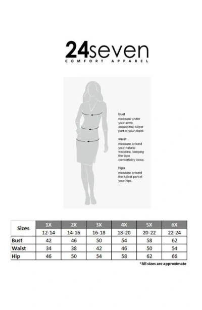 24seven Comfort Apparel Plus Size Knee Length Print Sleeveless Keyhole Dress