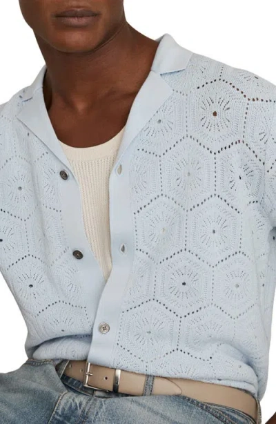 Reiss Royce Open Stitch Button-up Polo Sweater