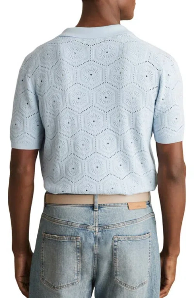 Reiss Royce Open Stitch Button-up Polo Sweater