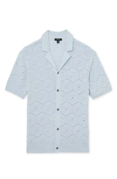 Reiss Royce Open Stitch Button-up Polo Sweater
