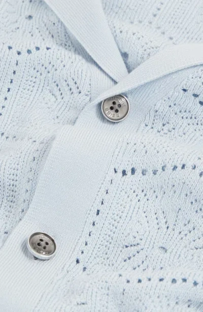 Reiss Royce Open Stitch Button-up Polo Sweater
