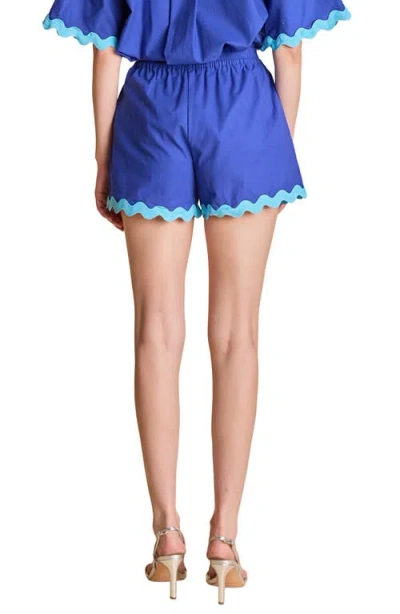 English Factory Rickrack Trim Cotton & Linen Shorts