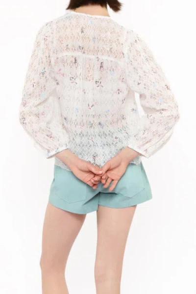 Anna Sui Embroidered Lacey Trellis Blouse