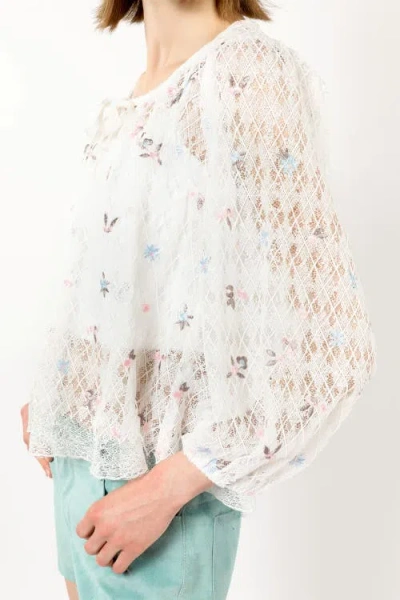 Anna Sui Embroidered Lacey Trellis Blouse