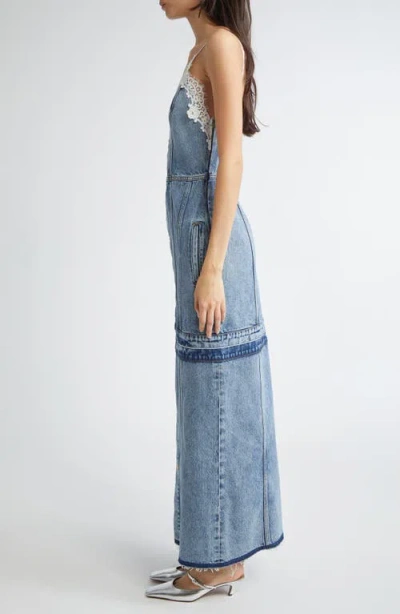 Stella Mccartney Lace Trim Denim Maxi Dress