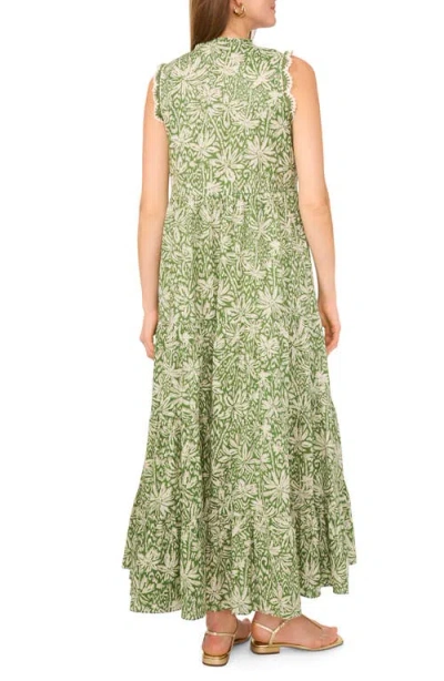 Vince Camuto Tie Neck Tiered Cotton Maxi Dress