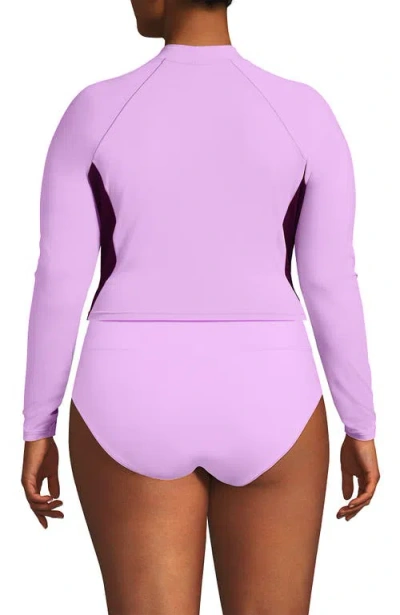 Lands' End Long Sleeve Mock Neck Cropped Upf 50 Sun Protection Rash Guard