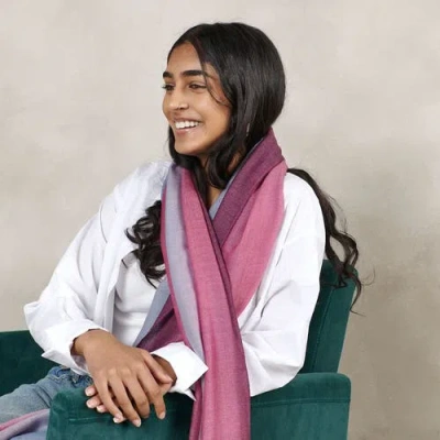 Studio Variously Iris Haze Cashmere Merino Handloom Scarf