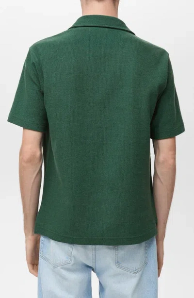 Mango Ribbed Structure Cotton Blend Polo