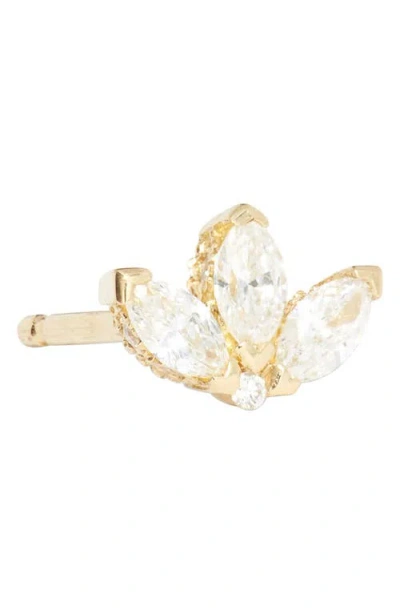 Maria Tash Engraved Diamond Lotus Single Stud Earring