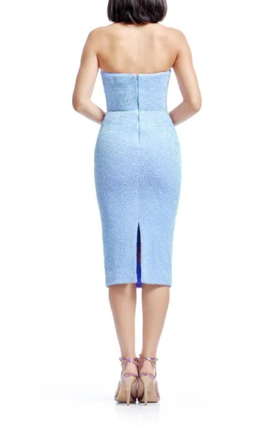 Dress The Population Viviana Sequin Strapless Sheath Dress In Sky