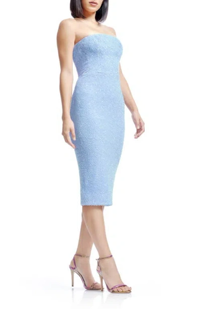 Dress The Population Viviana Sequin Strapless Sheath Dress In Sky