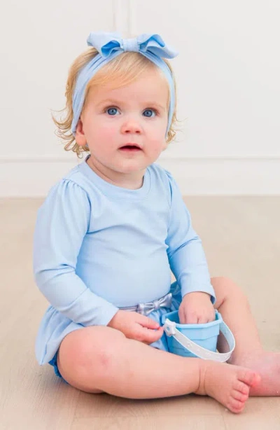 Rufflebutts Princess One-piece Rashguard Swimsuit & Bow Head Wrap Set